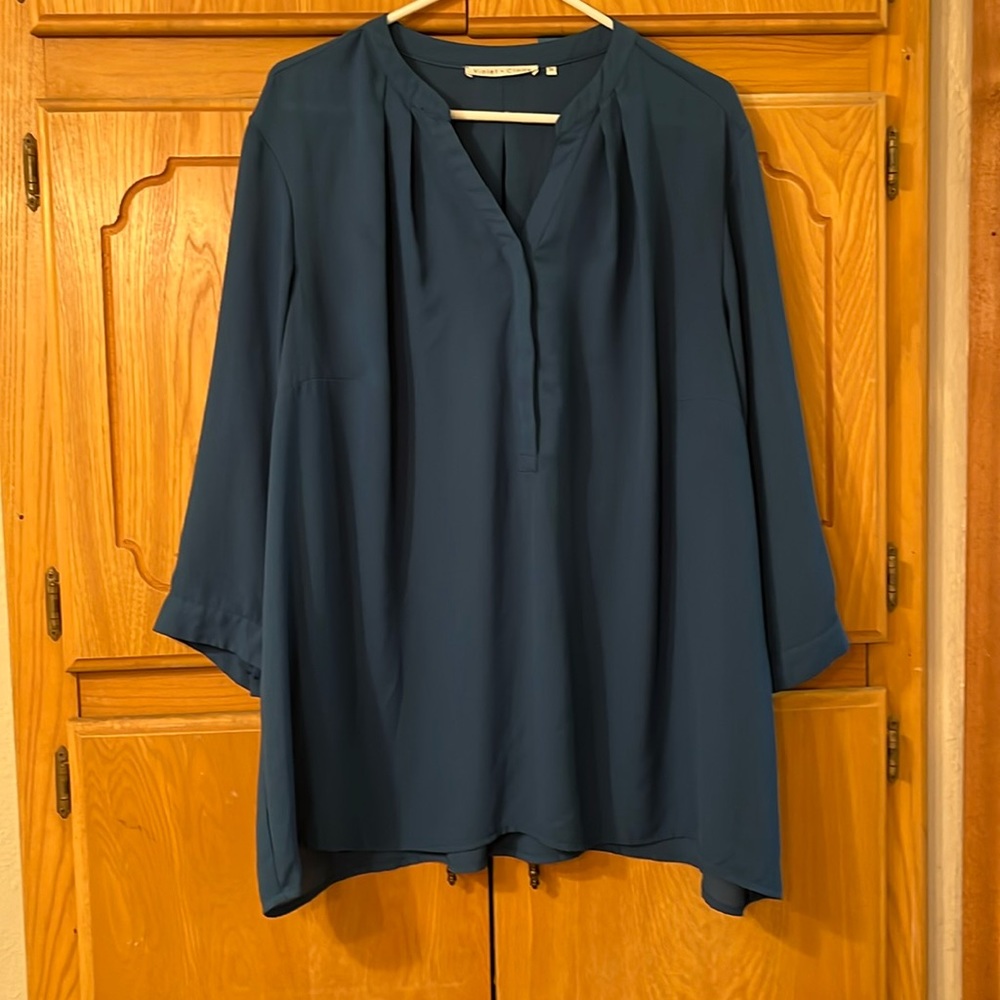 Violet + Claire Teal polyester Blouse size 3X